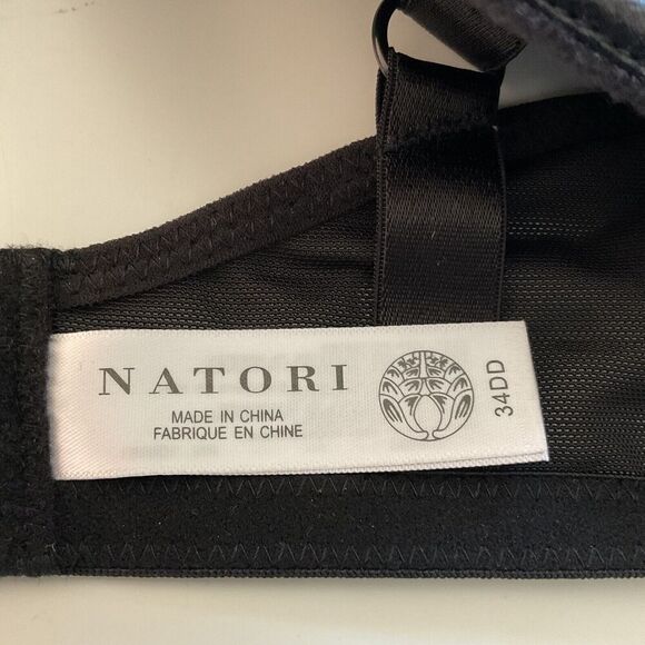 Natori Bra 34DD Black Bra Chic Comfort Full Figure Sweetheart Contour Underwire - Picture 9 of 9